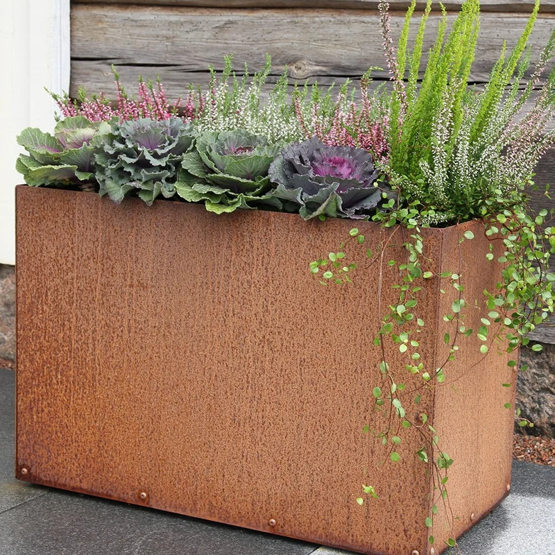 Corten Kruka m Botten 300x600x400