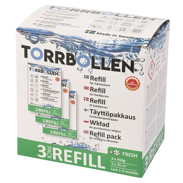 Torrbollsrefiller med doft. 3-pack.
