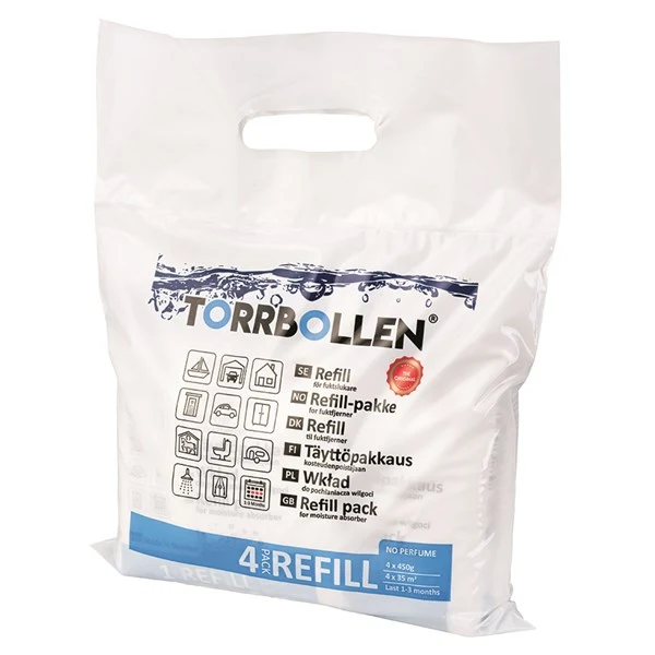 Torrbollsrefiller utan doft. 4-pack