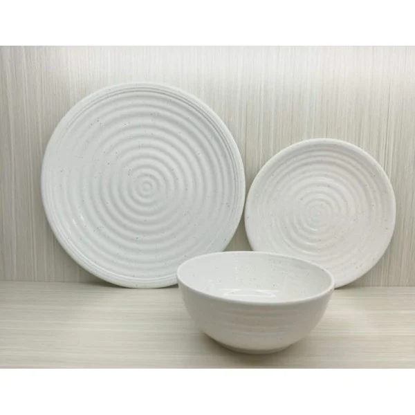 Melaminservis Granite Pearl. 12 delar