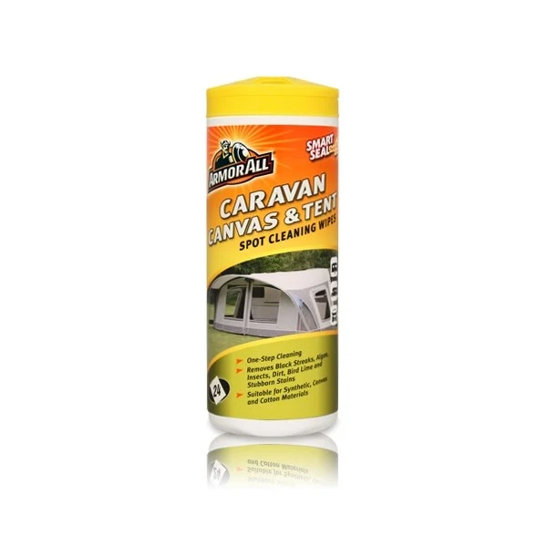 Armor All Canvas & Tent Spot Cleaning wipes.