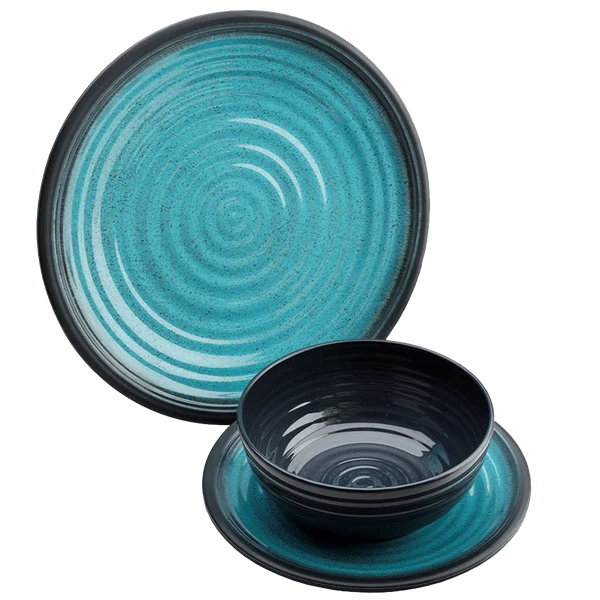 Flamefield Melamintallrik Granite Aqua
