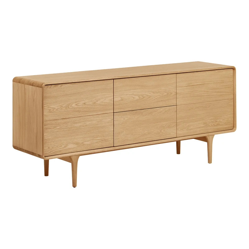 Darwin Sideboard - sideboard, ek/ekfanér, naturell, 180 × 45 × 75 cm