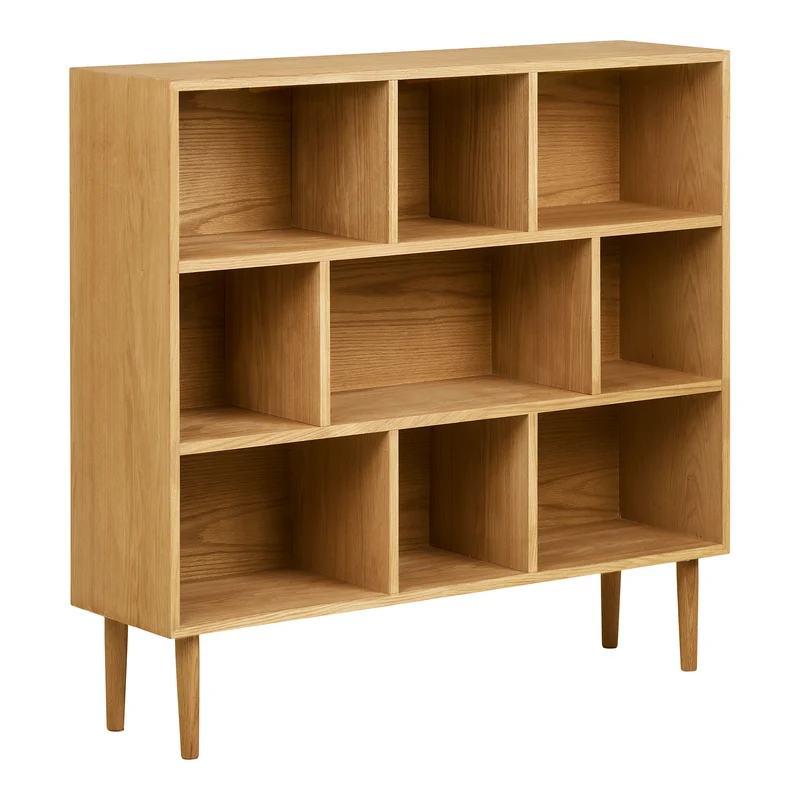 Oshawa Book Shelf - Oak, MDF, Oak veneer, Naturell, 30 × 112 × 104 cm