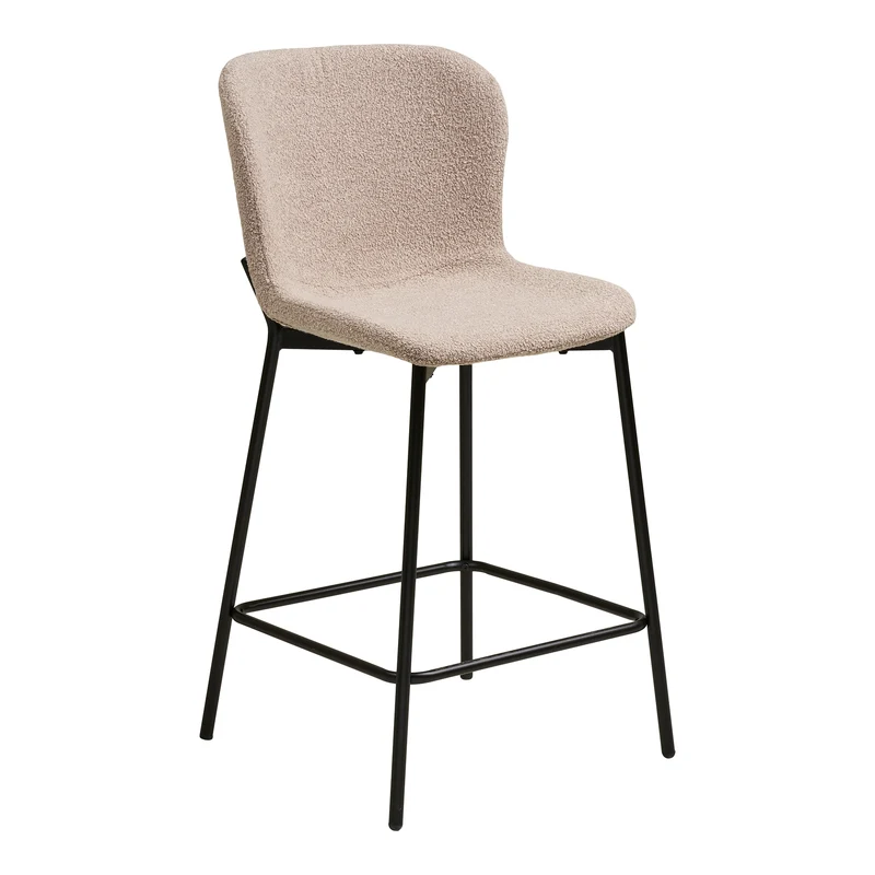 Maceda Barstol - Polyester, Stål , Beige