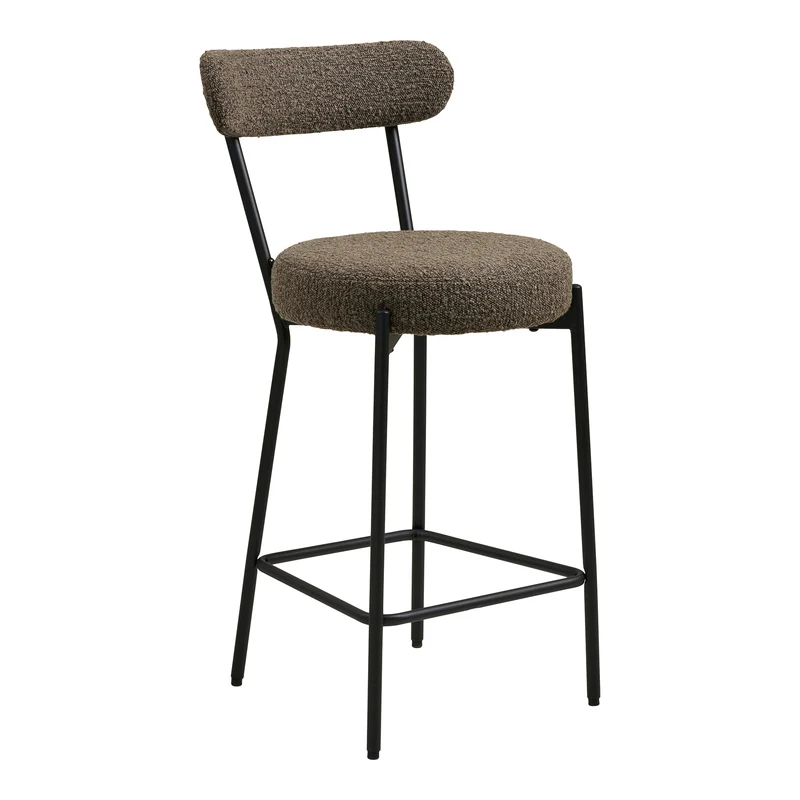 Badalona Barstol - Stål, Polyester, Plywood, Brun
