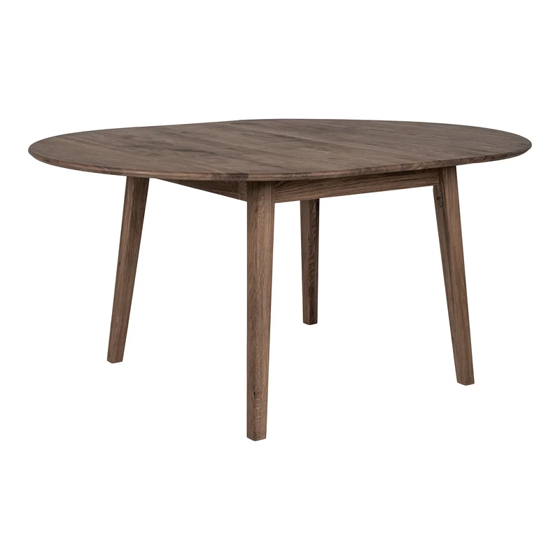 Metz matbord - rökt ek, inbyggd iläggsskiva med fjärilsfunktion 118x118-158x75 cm