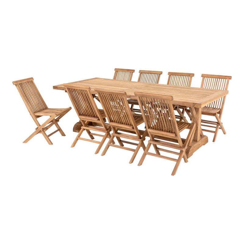 Volos and Toledo Garden Set - matgrupp, teak, naturell, 100 × 240 × 89 cm