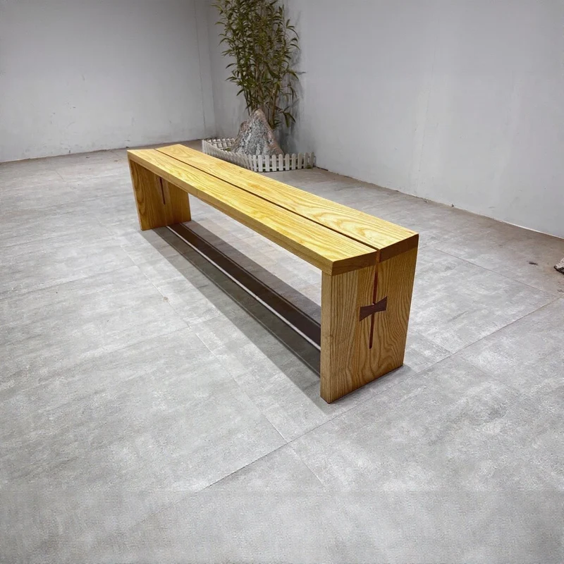 Mortise-Tenon Structure white ash wood bench
