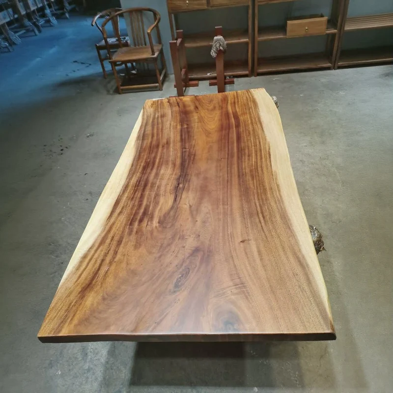Titan Straight Cut Congo Walnut Wood Table