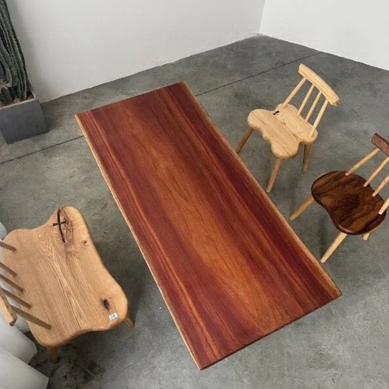 Titanium Purpleheart Wood Slab Table