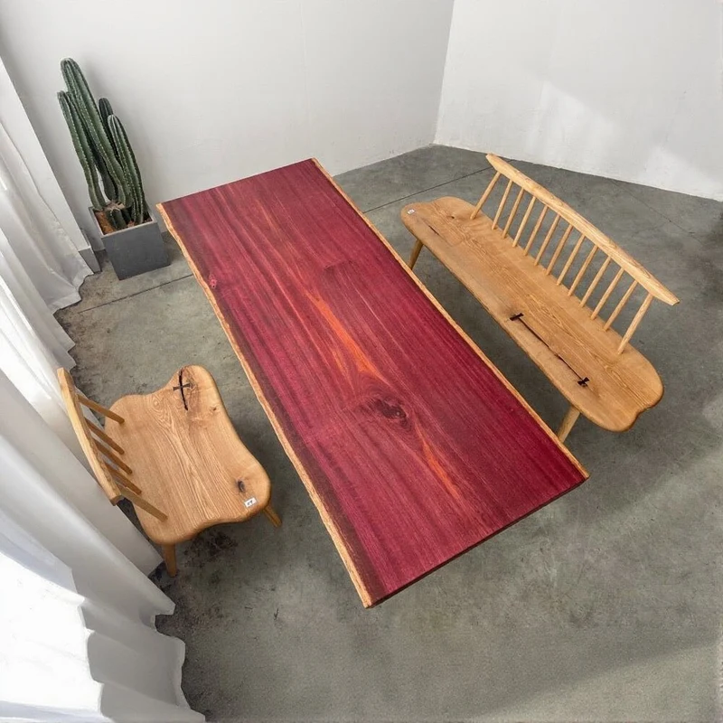 Live Edge Solid Purpleheart Wood Slab for Sale