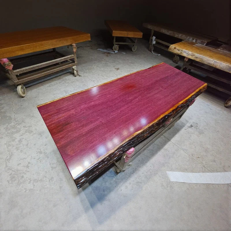 Wild Shape Purpleheart Wood Slab Dining Table
