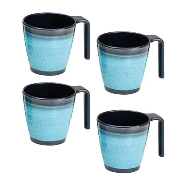 Flamefield Melaminmuggar Granite Aqua 4-pack.