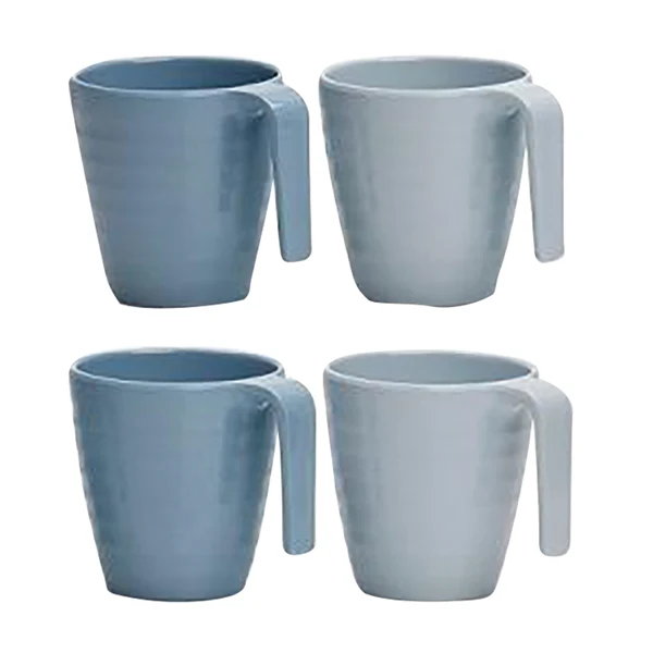 Melaminmuggar Shades of blue. 4-pack.