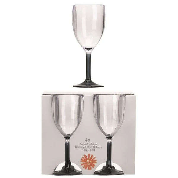 Flamefield vinglas. 4-pack. Rökfärgad fot