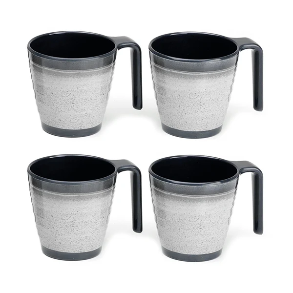 Flamefield Melaminmuggar Granite, 4-pack.