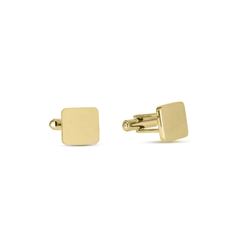 MAEND - Fyrkantiga manschettknappar, 13 x 13 mm - Guld IP rostfritt stål