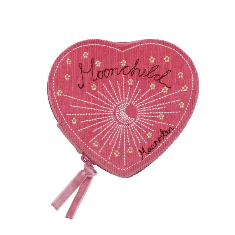 Maanesten - Hjärta Rosa smyckeskrin - Textil