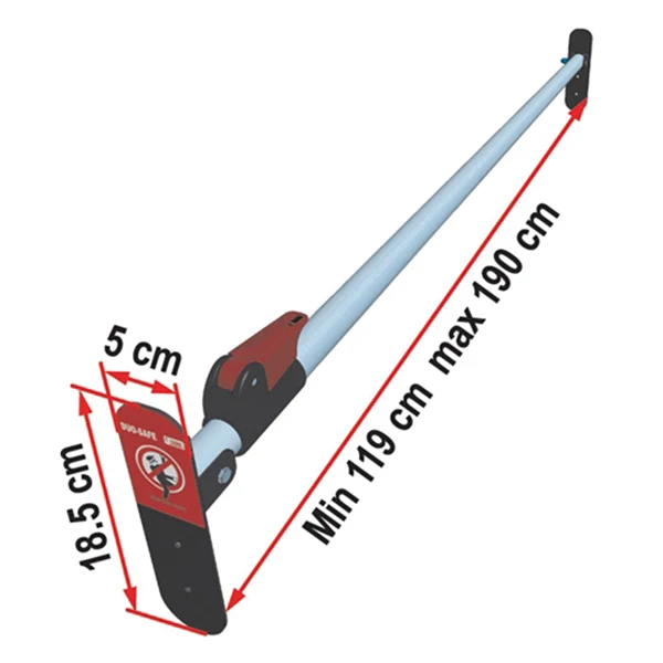 Kraftig säkerhetsstång. 119-190 CM