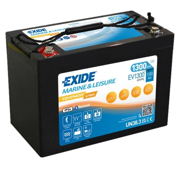 Batteri litium. Exide Li-Ion 1300WH 100AH.