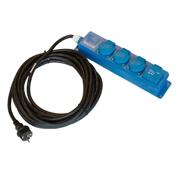 Trevägs grenuttag med USB-uttag