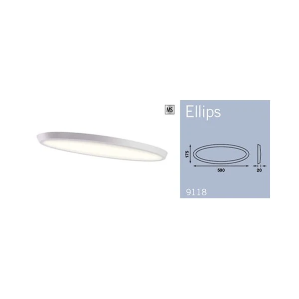 Taklampa Ellips Silver