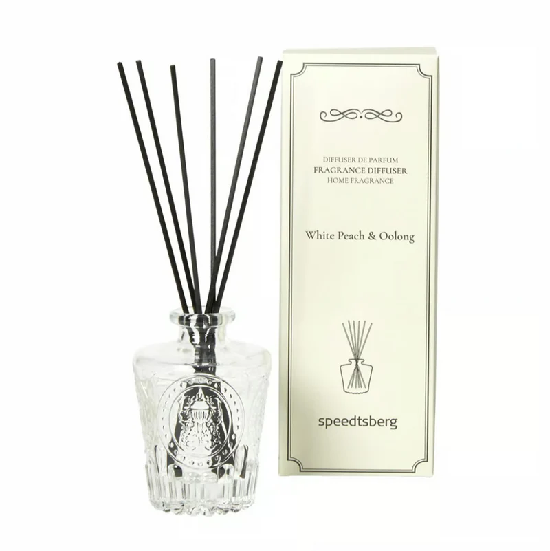 Speedtsberg - White Peach & Oolong Doftpinnar, 120 ml - Vitt glas