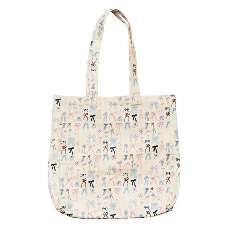 Maanesten - Canvas Cute Bows tygväska - Textil