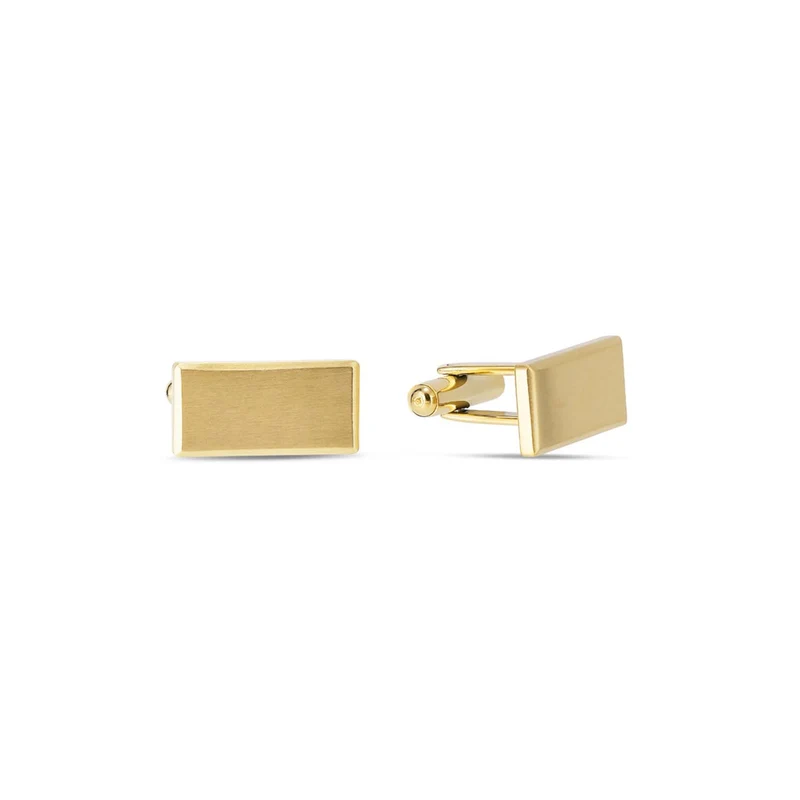 MAEND - Avlånga manschettknappar, 10x20 mm - Guld IP rostfritt stål