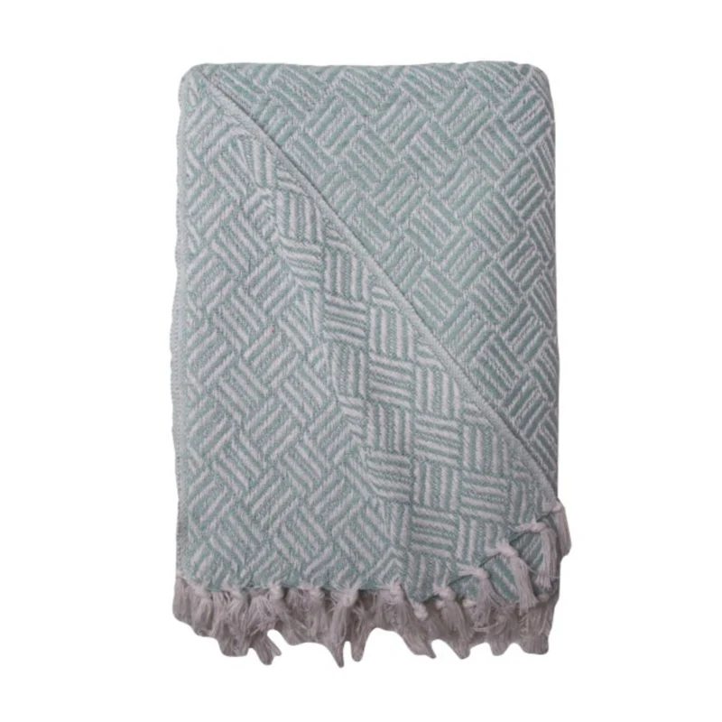 Vibholm - Pläd Throws Rhombs Mint - Återvunnen textil