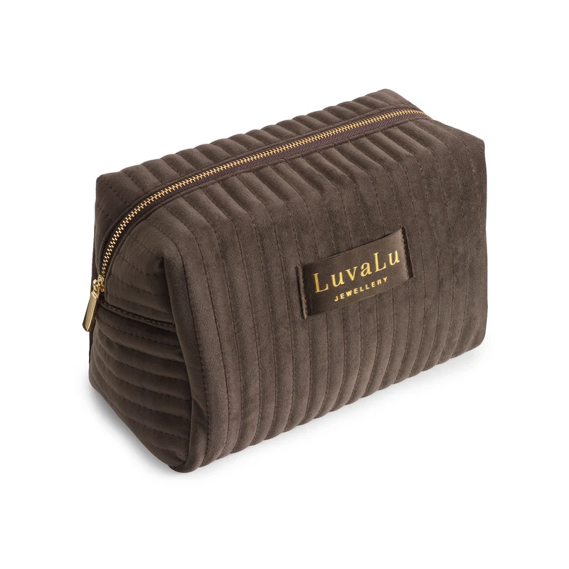 LuvaLu Jewellery - Stor brun sminkväska