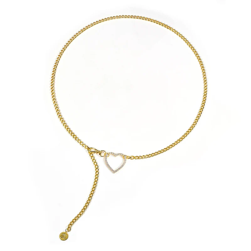Vibholm X Julie Elgaard - My Heart bälteskedja, 107 cm - Förgylld mässing