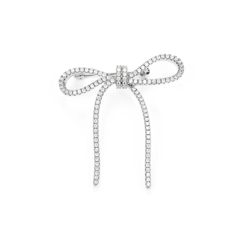Vibholm X Julie Elgaard - Forever Bow Brosch - Rodiumpläterad mässing