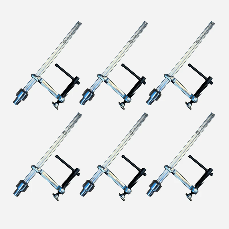 6-st Skruvtving PRO 80x300 Ø16 Set