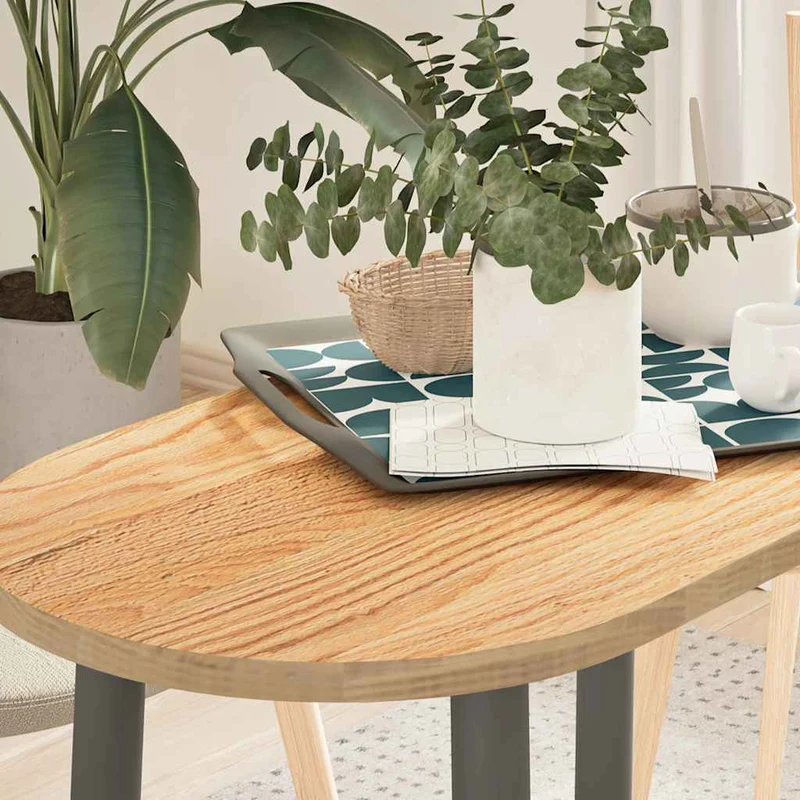 Bordsskiva 80x40x2 cm massiv ek oval