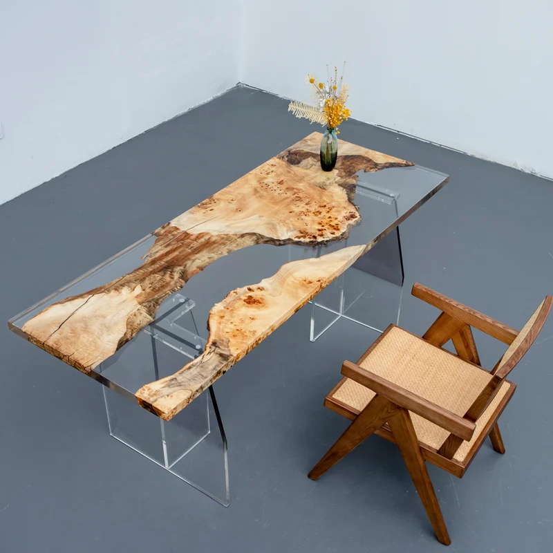 Mystical Forest Poplar Wood Epoxy Resin Table
