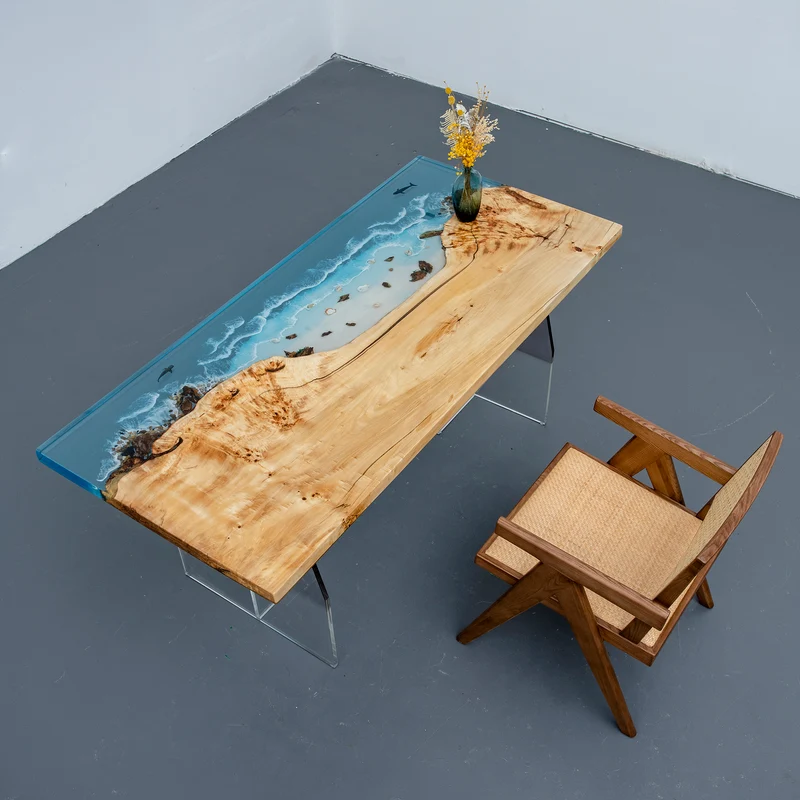 Timber and Tide Poplar Wood Resin Table