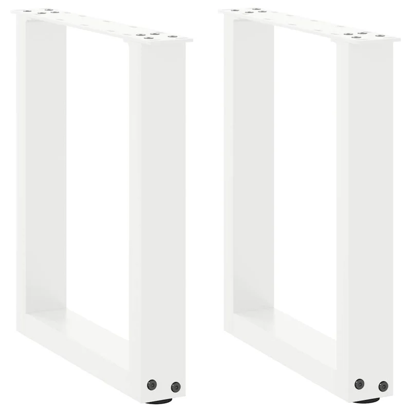 Soffbordsben U-formade 2 st vita 28x(42-43) cm stål