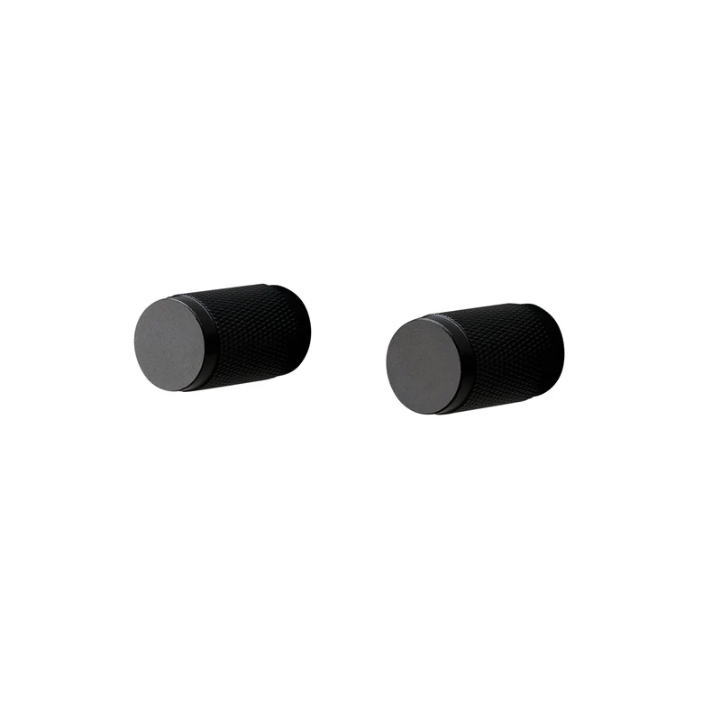 Cross möbelknopp i svart med diamantslipat mönster – 2 st. • Buster + Punch