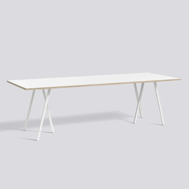 Loop Stand L250 × B92,5 × H74 cm Matbord White – laminat, White – pulverlackerat stål