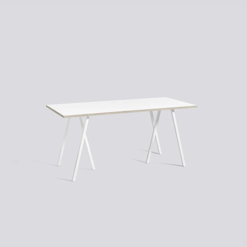 Loop Stand L160 × B77,5 × H74 cm Matbord White – laminat, White – pulverlackerat stål