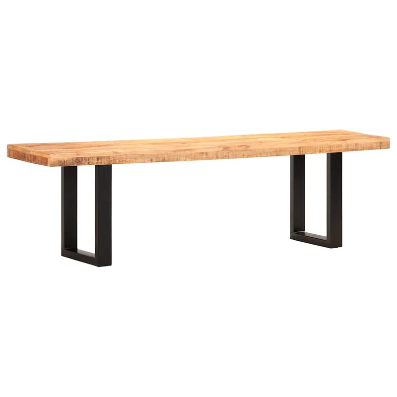 Bänk 160 cm massivt mangoträ och stål