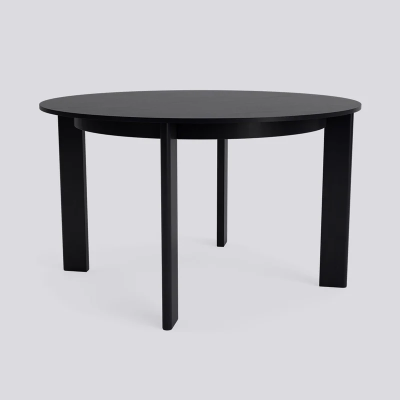 Chisel 25 runt Ø127 × H74 cm Matbord Black – lackerad ekfaner, Black – lackerad ek