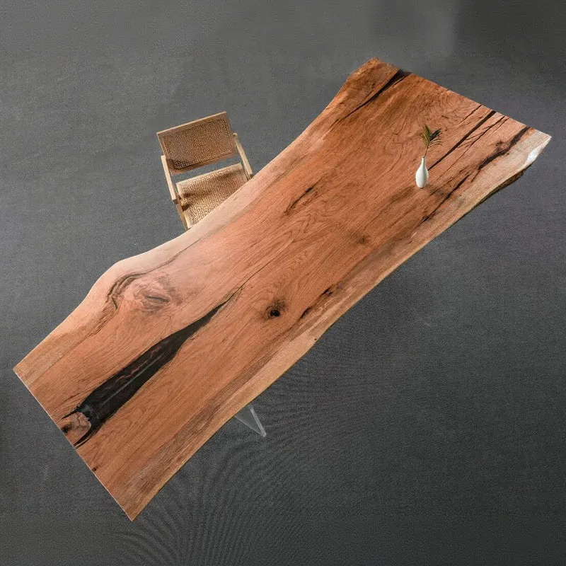 Glimmering Live Edge Cherry Wood Table