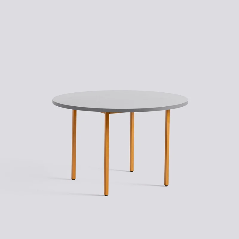 Two-Colour Ø120 × H74 cm Matbord Light grey, Ochre – pulverlackerat stål