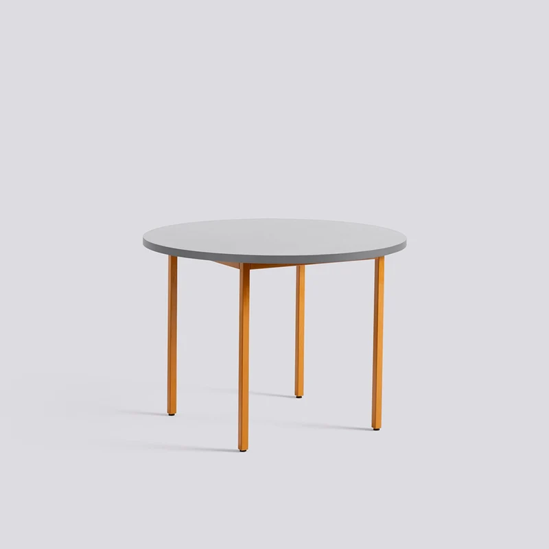 Two-Colour Ø105 × H74 cm Matbord Light grey, Ochre – pulverlackerat stål