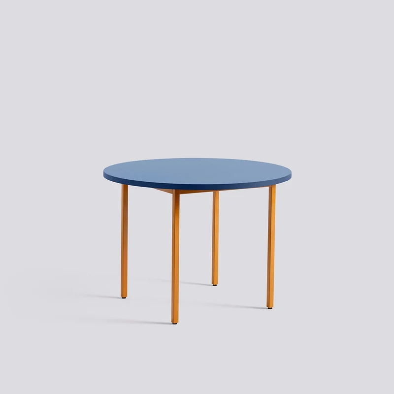 Two-Colour Ø105 × H74 cm Matbord Blue, Ochre – pulverlackerat stål