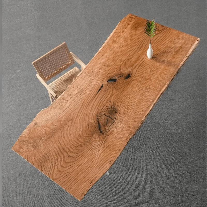 Harmony Live Edge Red Oak Wood Slab Table