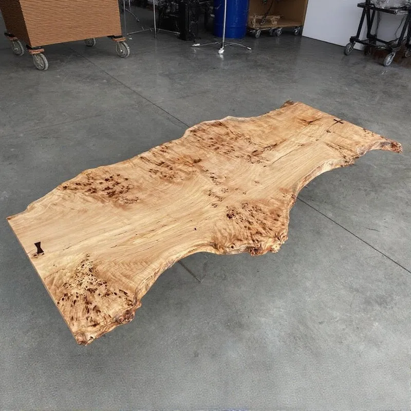 Summit Live Edge French Poplar Wood Slab Table